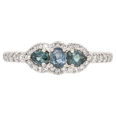 Natural Alexandrite Ring w Earth Mined Diamonds in Solid 14K Gold Oval 3x2.5mm