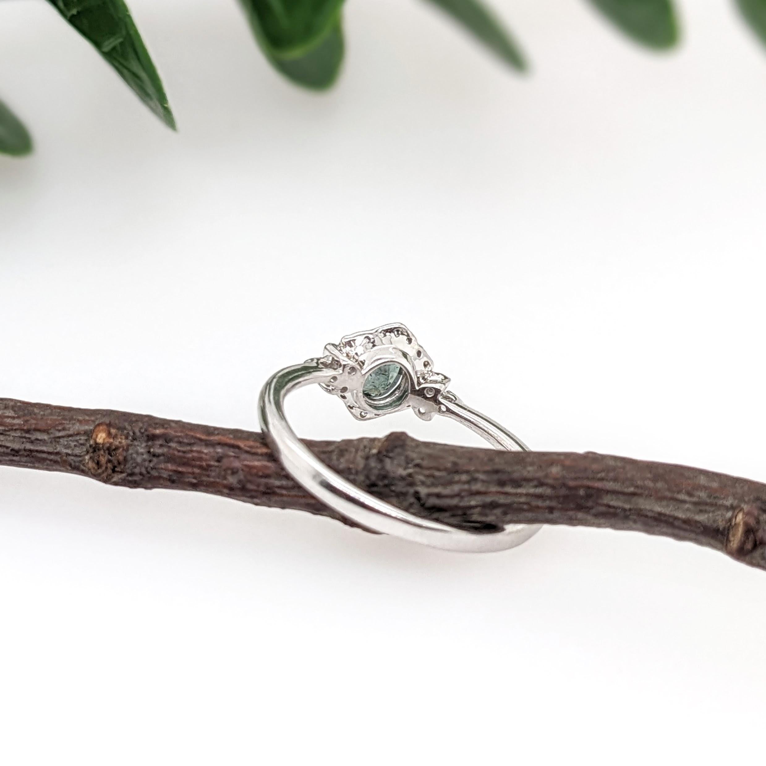 Natural Alexandrite Ring w Earth Mined Diamonds in Solid 14K Gold Oval 5x4mm 5