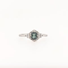 Natural Alexandrite Ring w Earth Mined Diamonds in Solid 14K Gold Oval 5x4mm