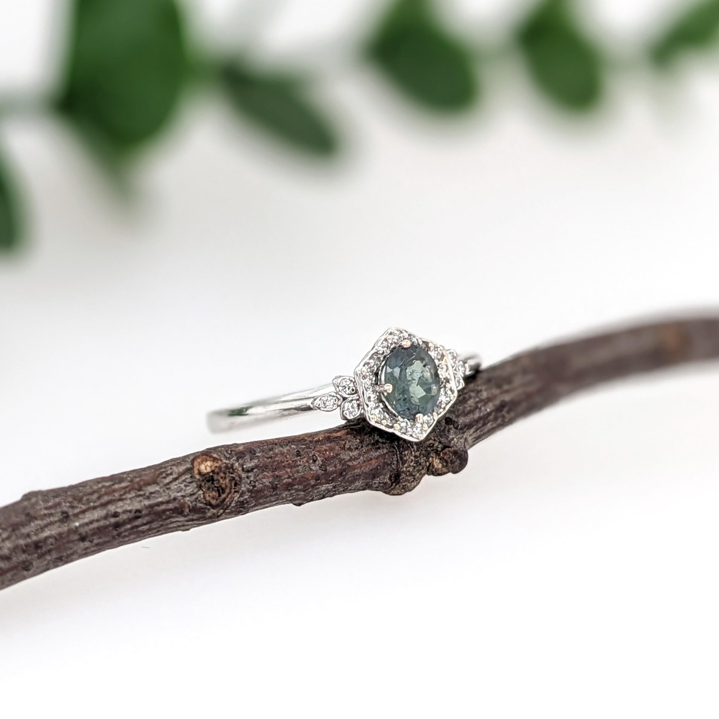 Natural Alexandrite Ring w Earth Mined Diamonds in Solid 14K Gold Oval 5x4mm 3