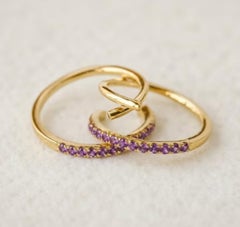 Natural Amethyst 0.13cts Earring in 14k Gold