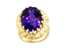 Natural Amethyst 10cts Ring in 14k Gold