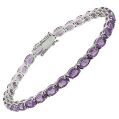 Bracciale Tennis con ametista naturale da 12,50 carati in argento