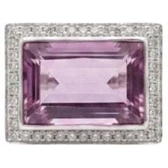 Natural Amethyst 14.45CTS & Diamond 0.65CTS Ring in 18k Gold