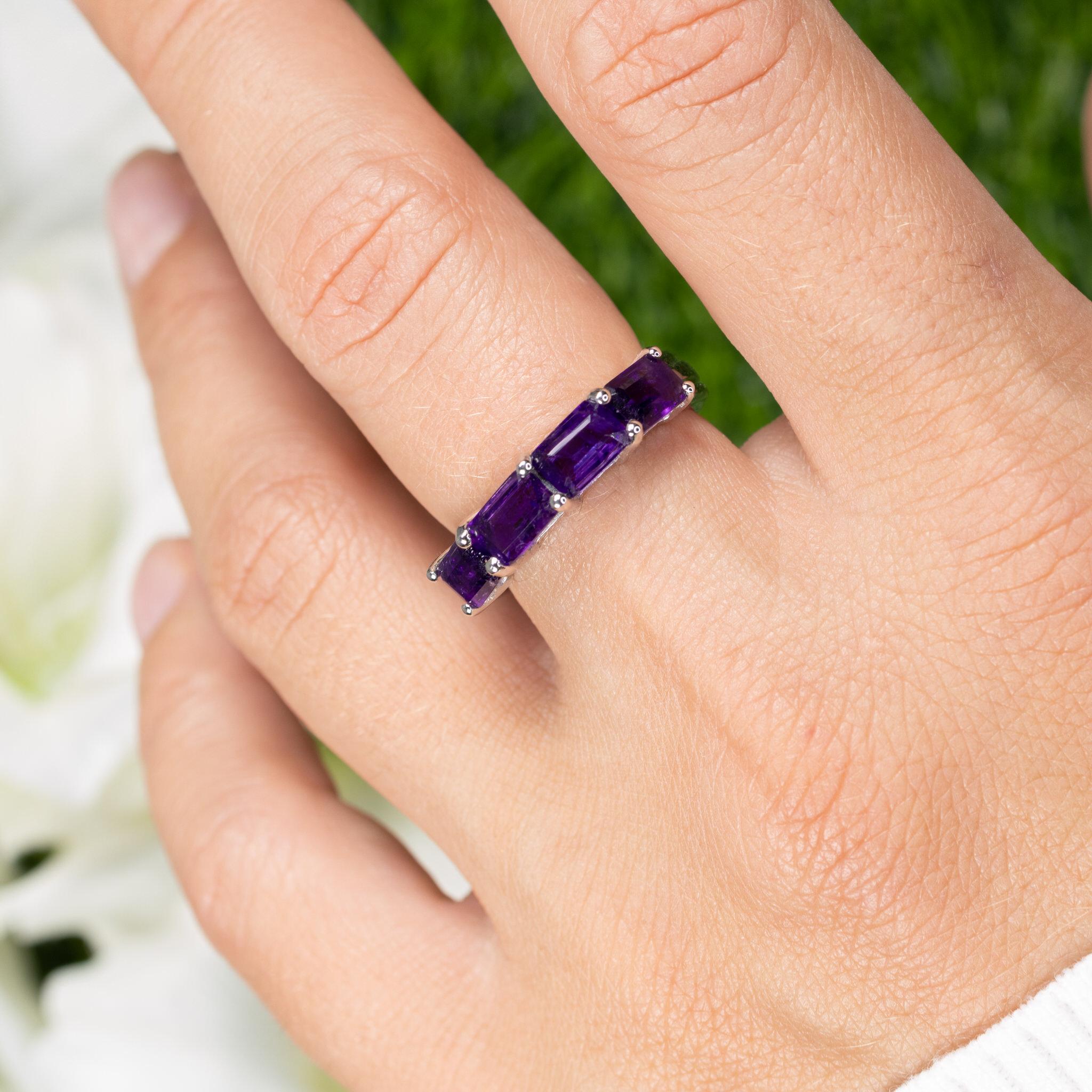 Natürlicher Amethyst Band Ring 2,24 Karat (Zeitgenössisch) im Angebot