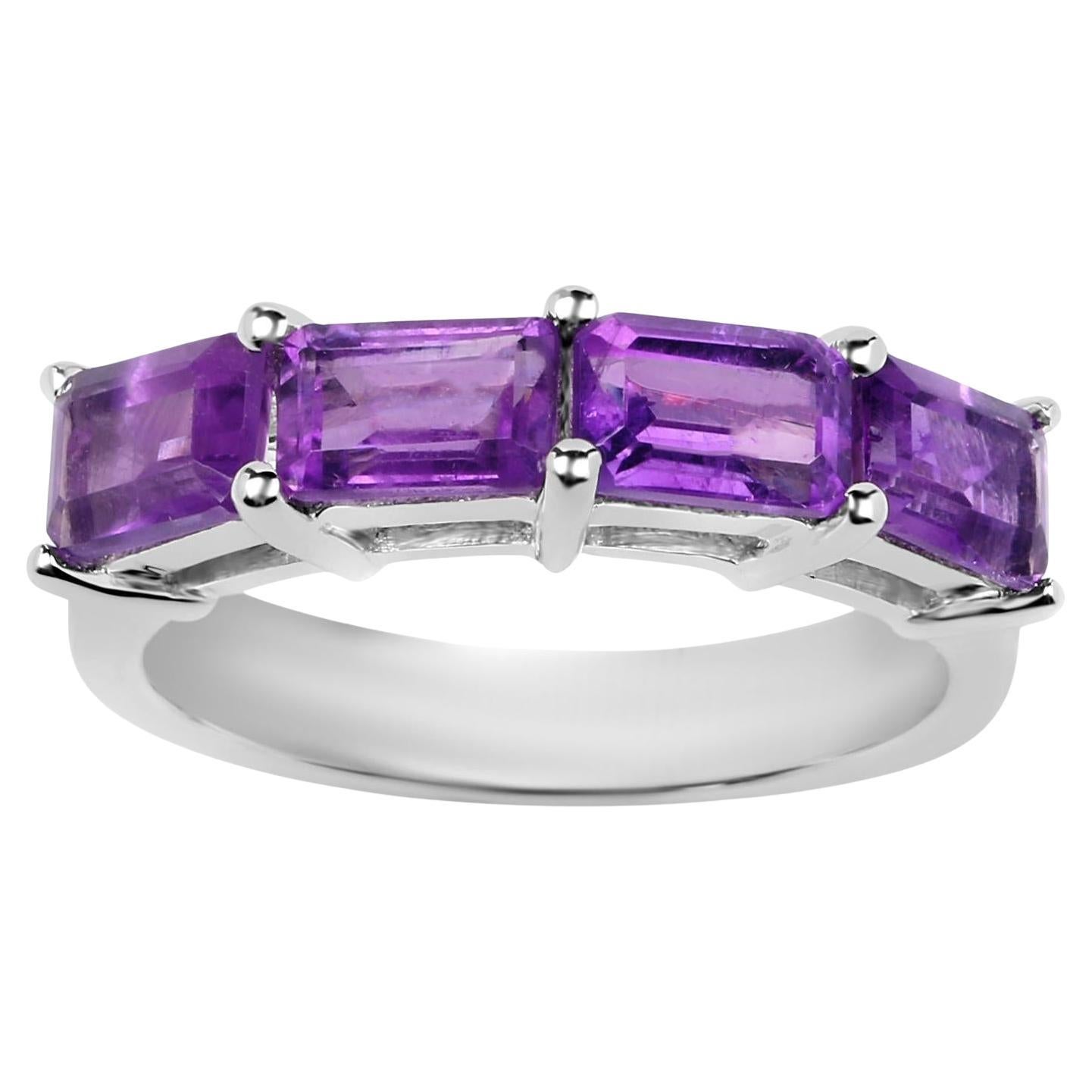 Natural Amethyst Band Ring 2.24 Carats For Sale