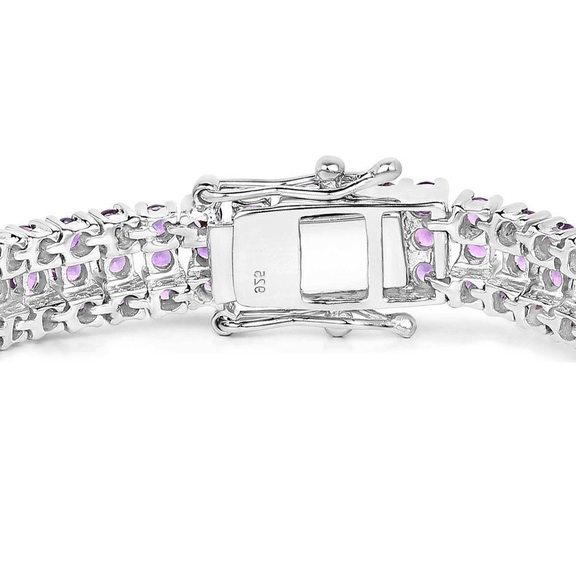 Natural Amethyst Bracelet 10.26 Carats Sterling Silver In New Condition For Sale In Laguna Niguel, CA
