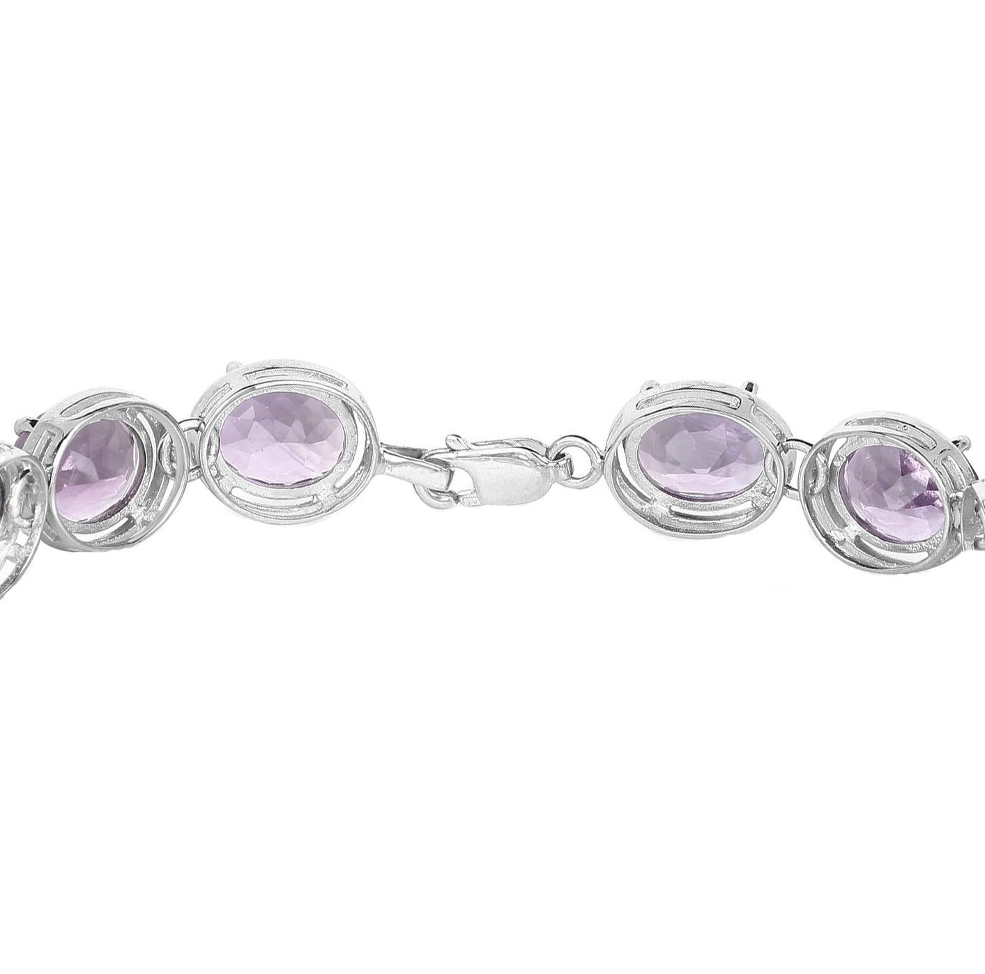 Natural Amethyst Bracelet 30 Carats Sterling Silver In New Condition For Sale In Laguna Niguel, CA