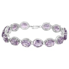 Natural Amethyst Bracelet 30 Carats Sterling Silver