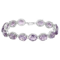 Bracelet d'améthyste naturelle de 30 carats en argent sterling