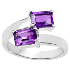 Natürlicher Amethyst Bypass-Ring 2,04 Karat