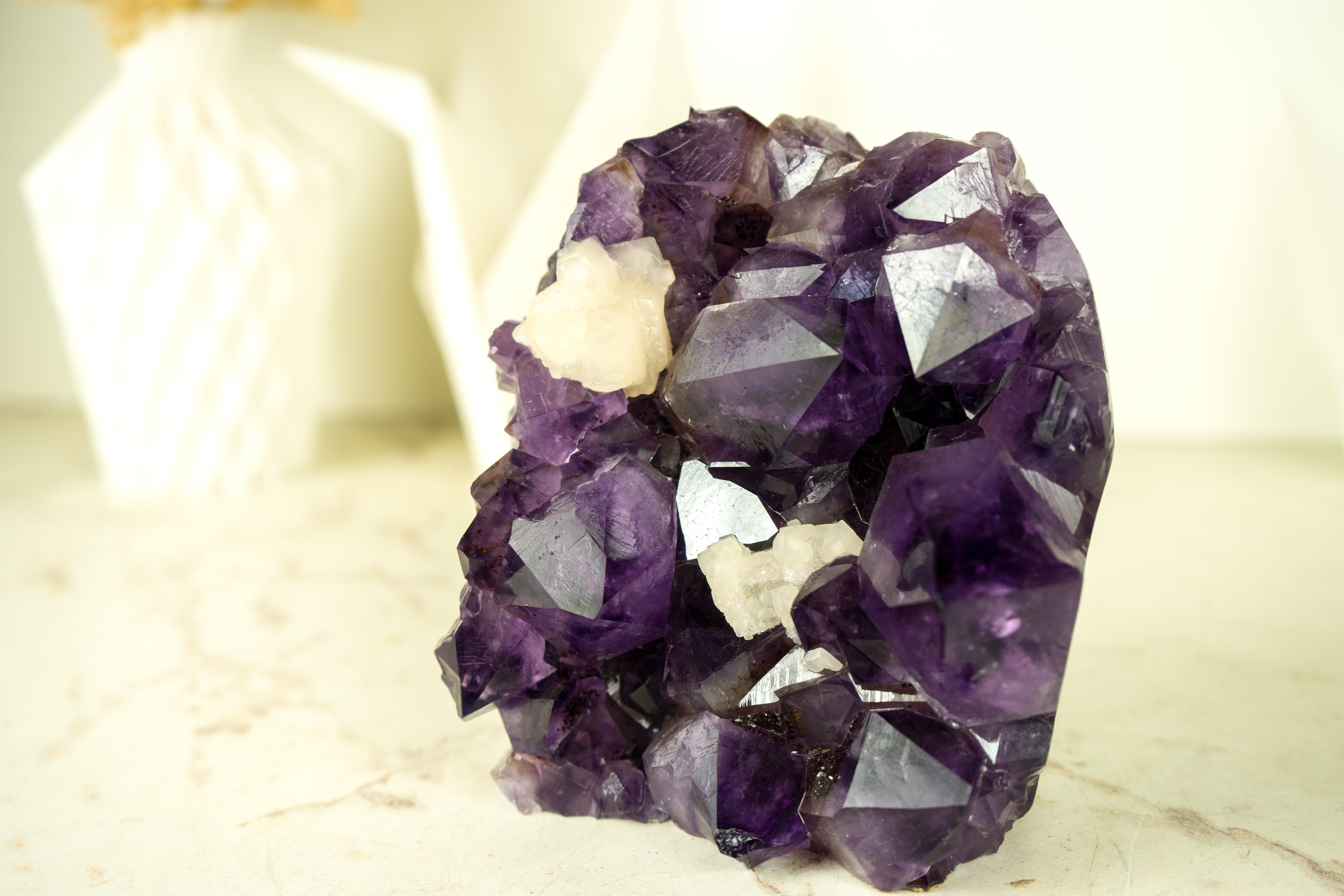 Natural Amethyst Cluster, with Large, AAA, Deep Purple Amethyst Points  For Sale 5