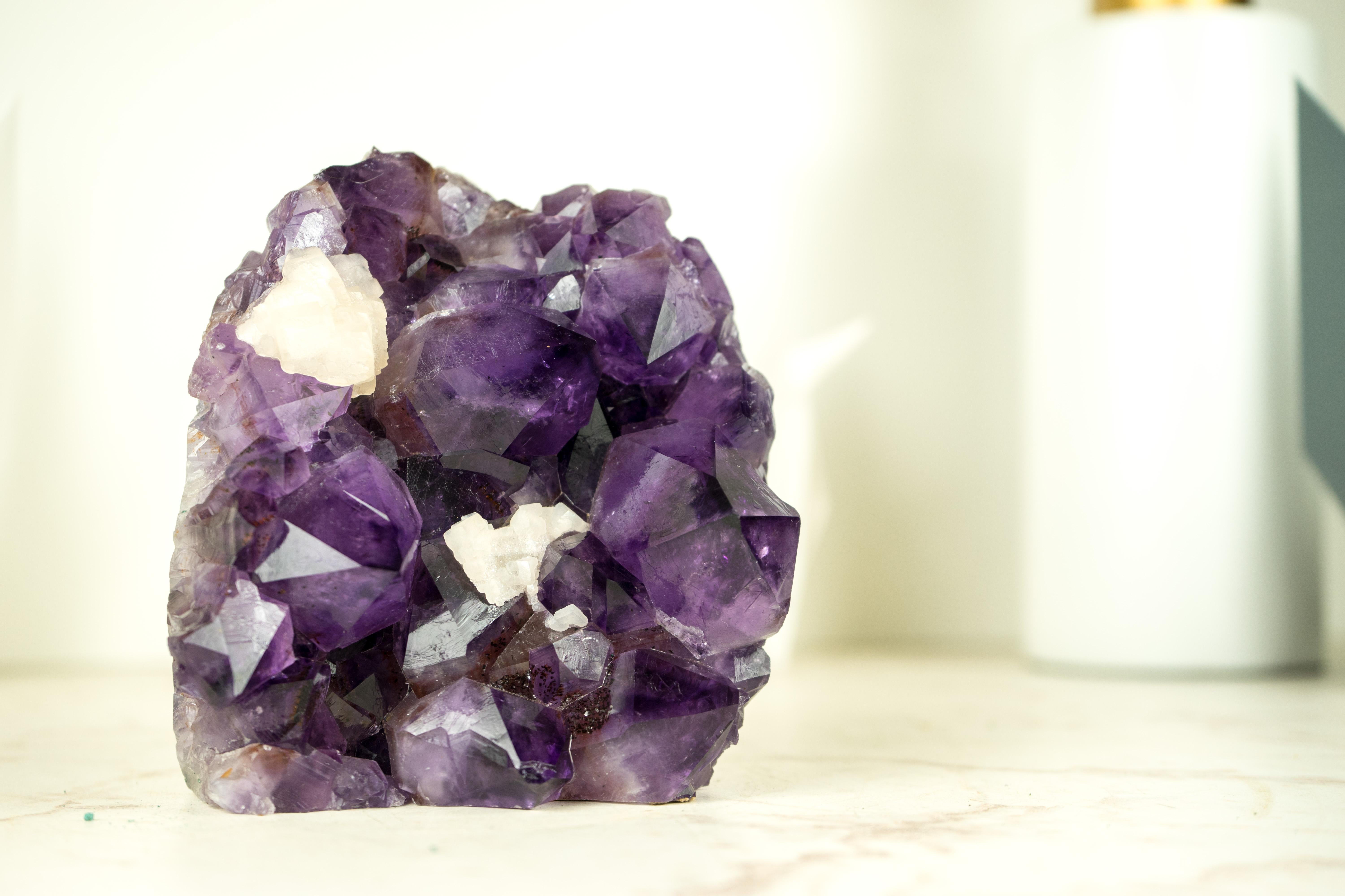 Natural Amethyst Cluster, with Large, AAA, Deep Purple Amethyst Points  In Distressed Condition For Sale In Ametista Do Sul, BR