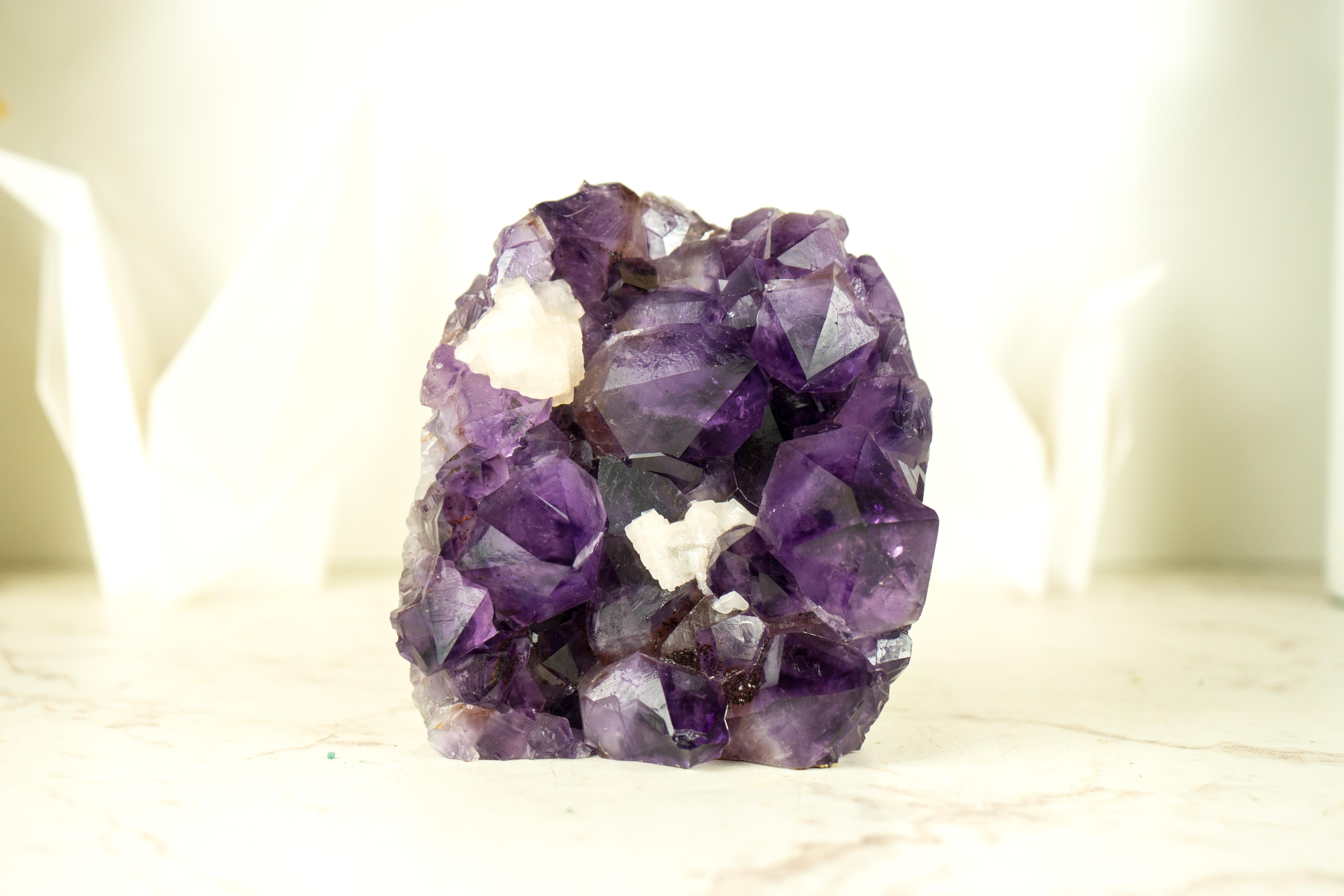 Contemporary Natural Amethyst Cluster, with Large, AAA, Deep Purple Amethyst Points  For Sale