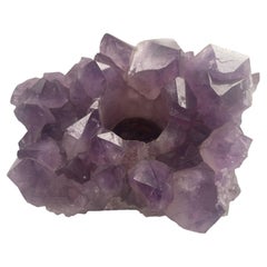 Portavelas Votivo Racimo de Cristal Amatista Natural