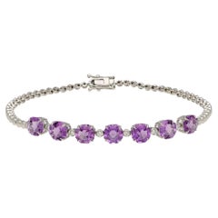 Natural Amethyst & diamond bracelet in 18k gold
