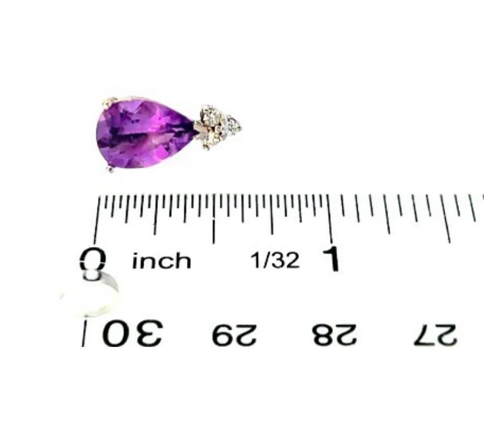 Orecchini con diamanti di ametista naturale in oro 14k W certificati 3,62 TCW in vendita 4