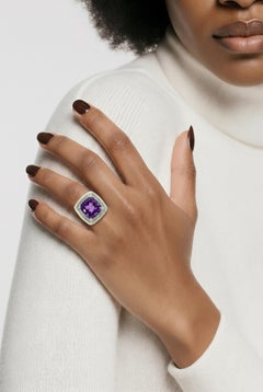 Natural Amethyst Diamond Ring Size 6.5 14k Gold 10.14 TCW Certified