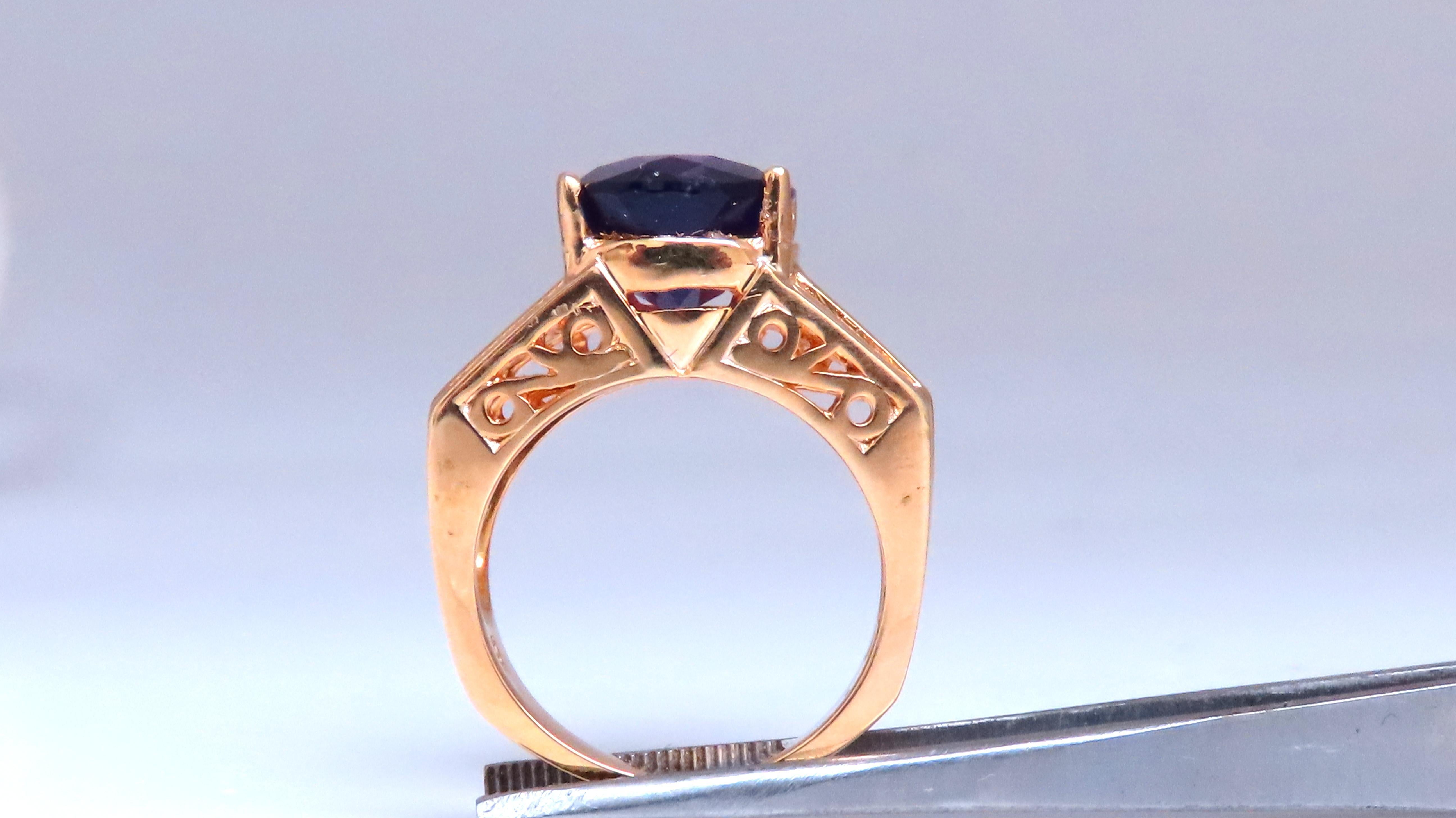 Contemporary Natural Amethyst Diamonds Cathedral Ring 18kt gold Ref 12299 For Sale