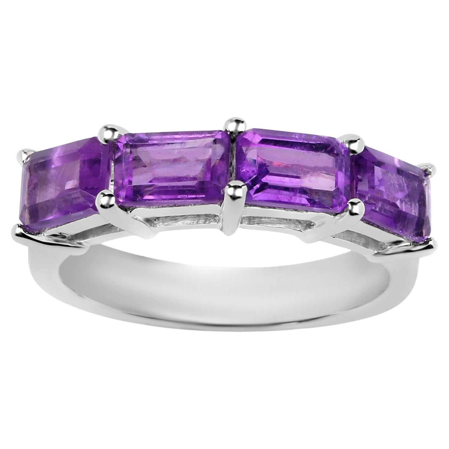 Natural Amethyst Band Ring 2.24 Carats