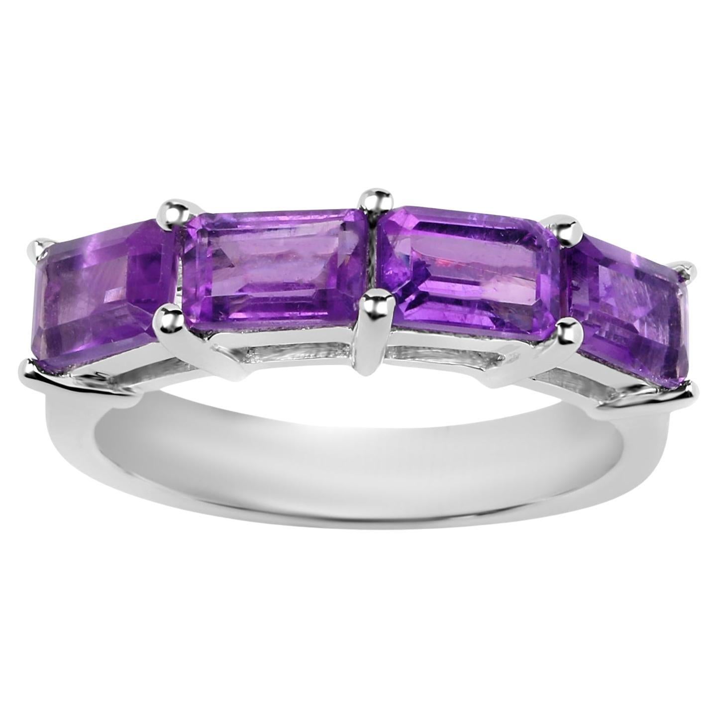 Natural Amethyst Eternity Ring 2.24 Carats For Sale