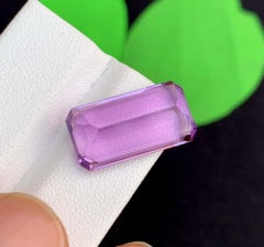 Natural Amethyst Gemstone: 13.20 Carat Deep Purple Emerald Cut