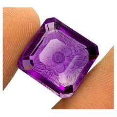 Natural Amethyst Gemstone: 13.98 Carat Fancy Cut February Birthstone For Ring
