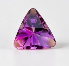 Natural Amethyst Gemstone: 15.00 Carat Deep Purple Trillion Cut