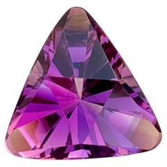 Natural Amethyst Gemstone: 15.00 Carat Deep Purple Trillion Cut