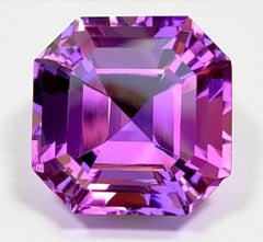 Natural Amethyst Gemstone: 16.45 Carat Asscher Cut Brazil Origin