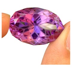 Natural Amethyst Gemstone: Flower Fish Eye Cut, February Birthstone