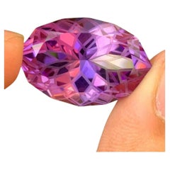 Natural Amethyst Gemstone: Flower Fish Eye Cut, February Birthstone