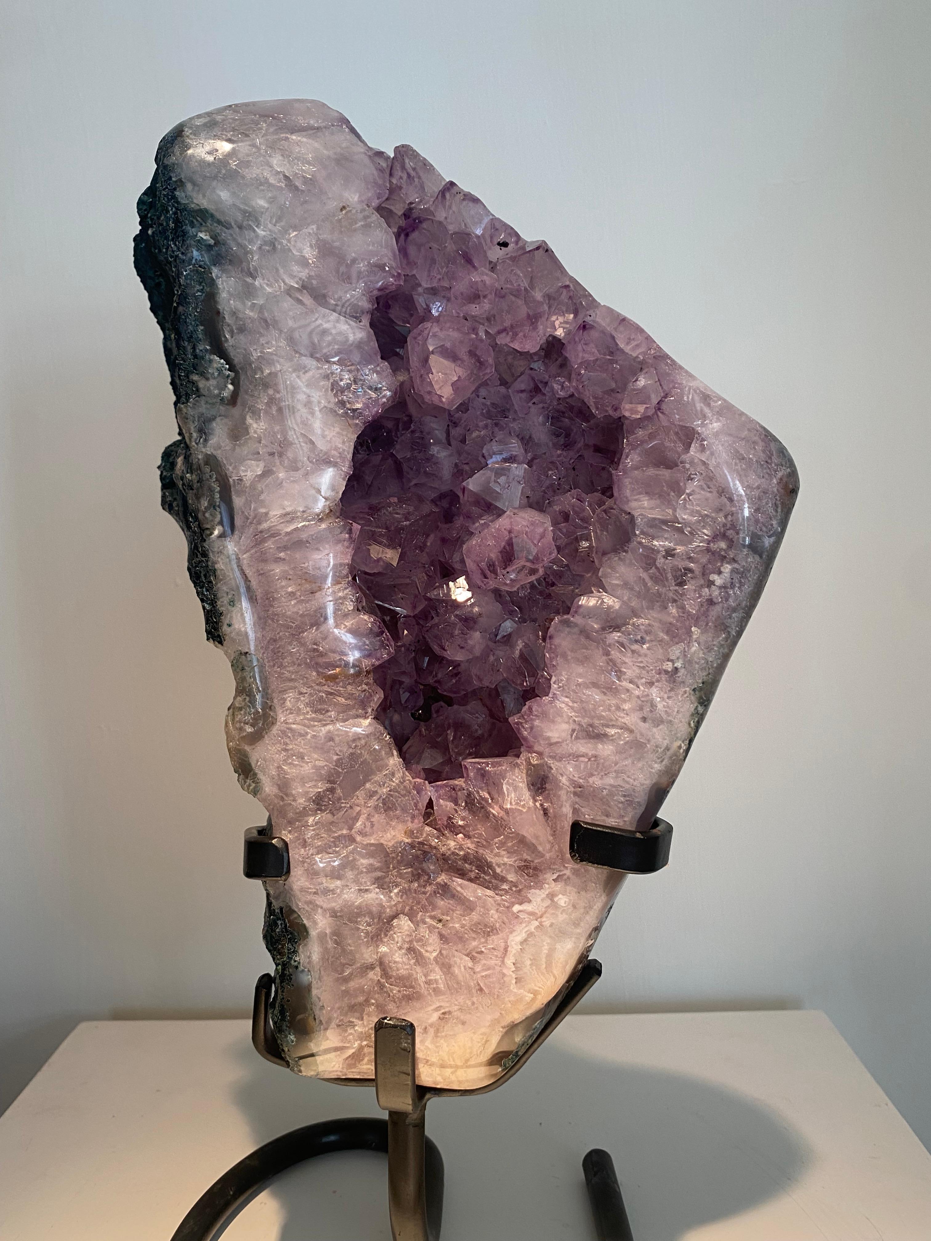 Polished Natural Amethyst Geode Cluster For Sale