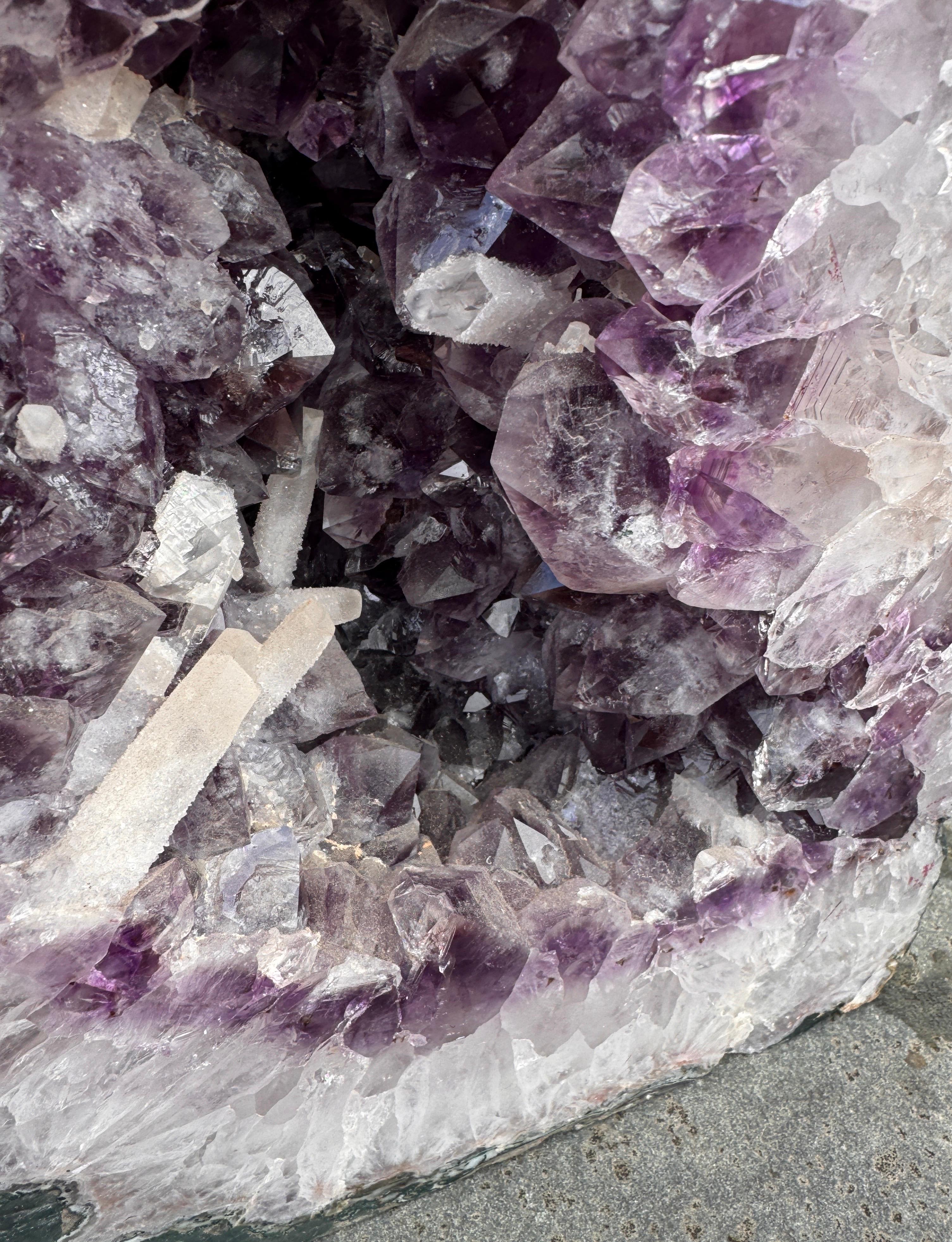 18th Century and Earlier Natural Amethyst Geode Quartz Crystal Cluster Cathedral For Sale