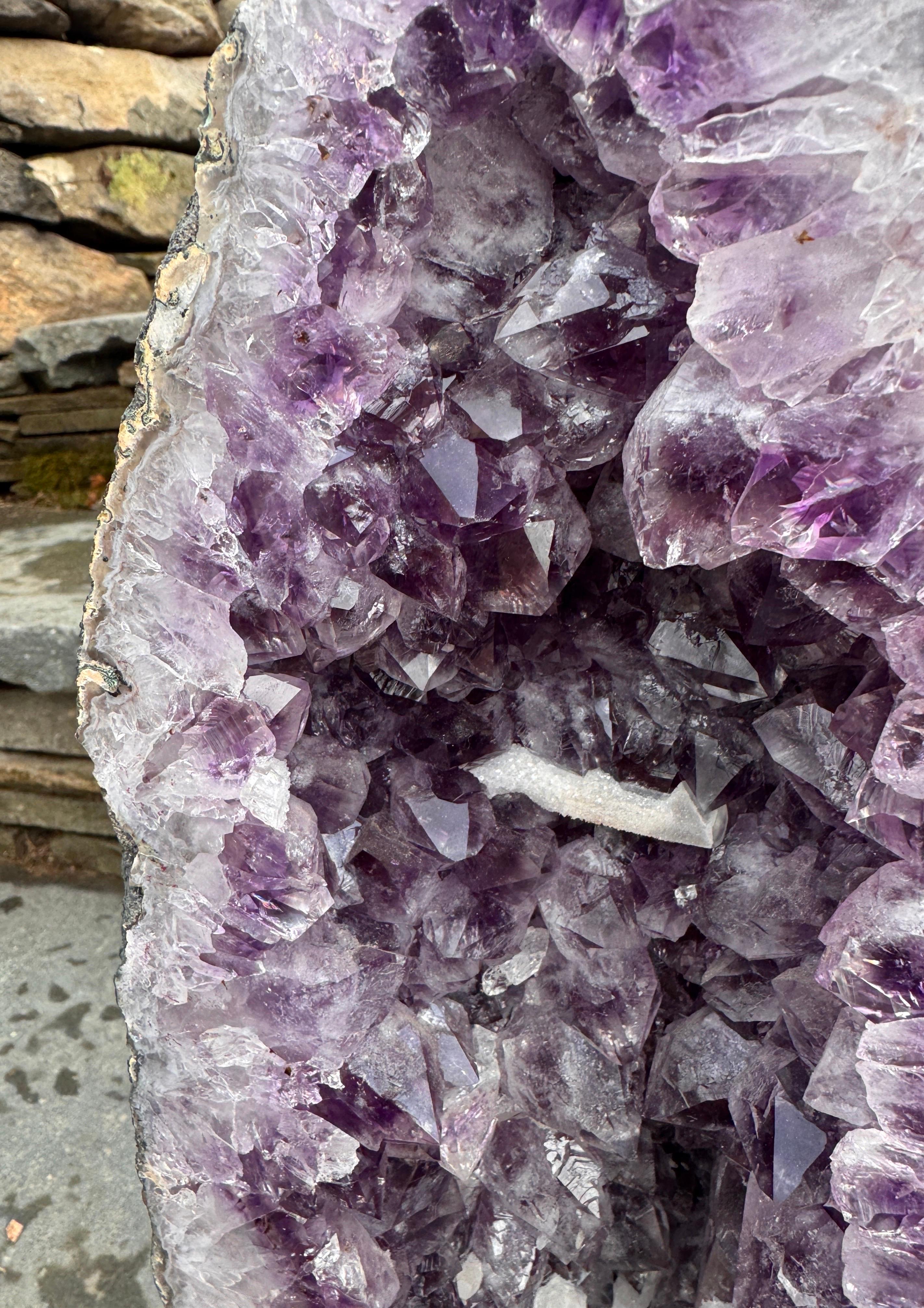 Natural Amethyst Geode Quartz Crystal Cluster Cathedral For Sale 1