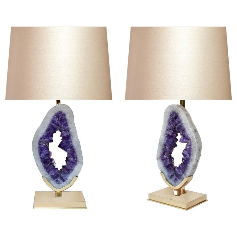 Pair of Natural Amethyst Lamps by Phoenix For Sale at 1stDibs | amethyst  lamp locations