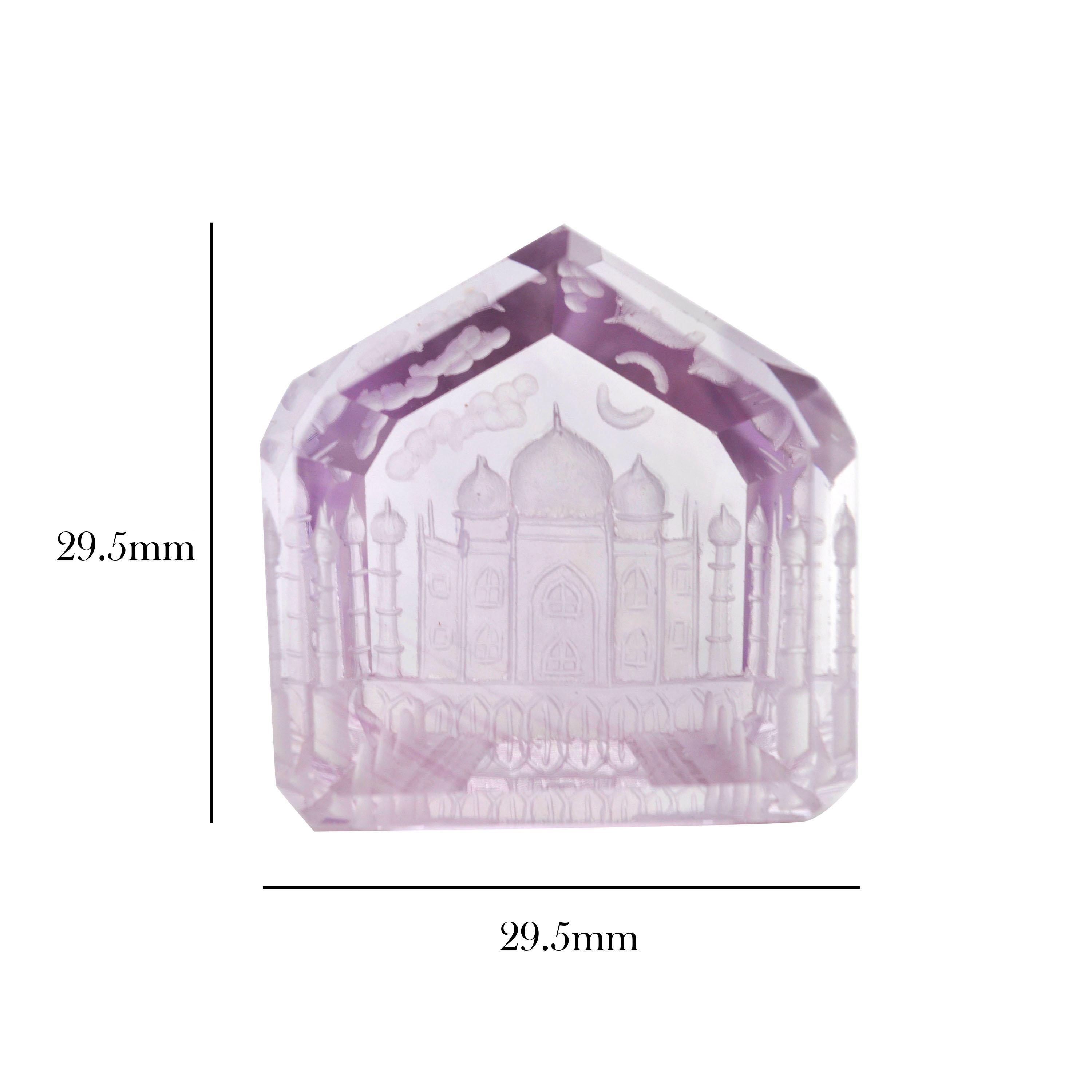 Natural amethyst lavender taj mahal undercarving loose gemstone for pendant ring

Discover the elegance of our Lavender Amethyst Taj Mahal carving, a stunning tribute to one of the world’s most iconic monuments. This exquisite piece features the Taj