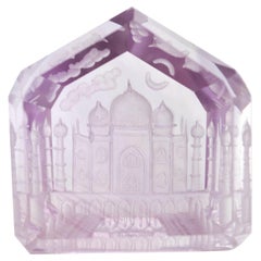 Bague non sertie Taj Mahal en améthyste naturelle lavande à intaille inversée