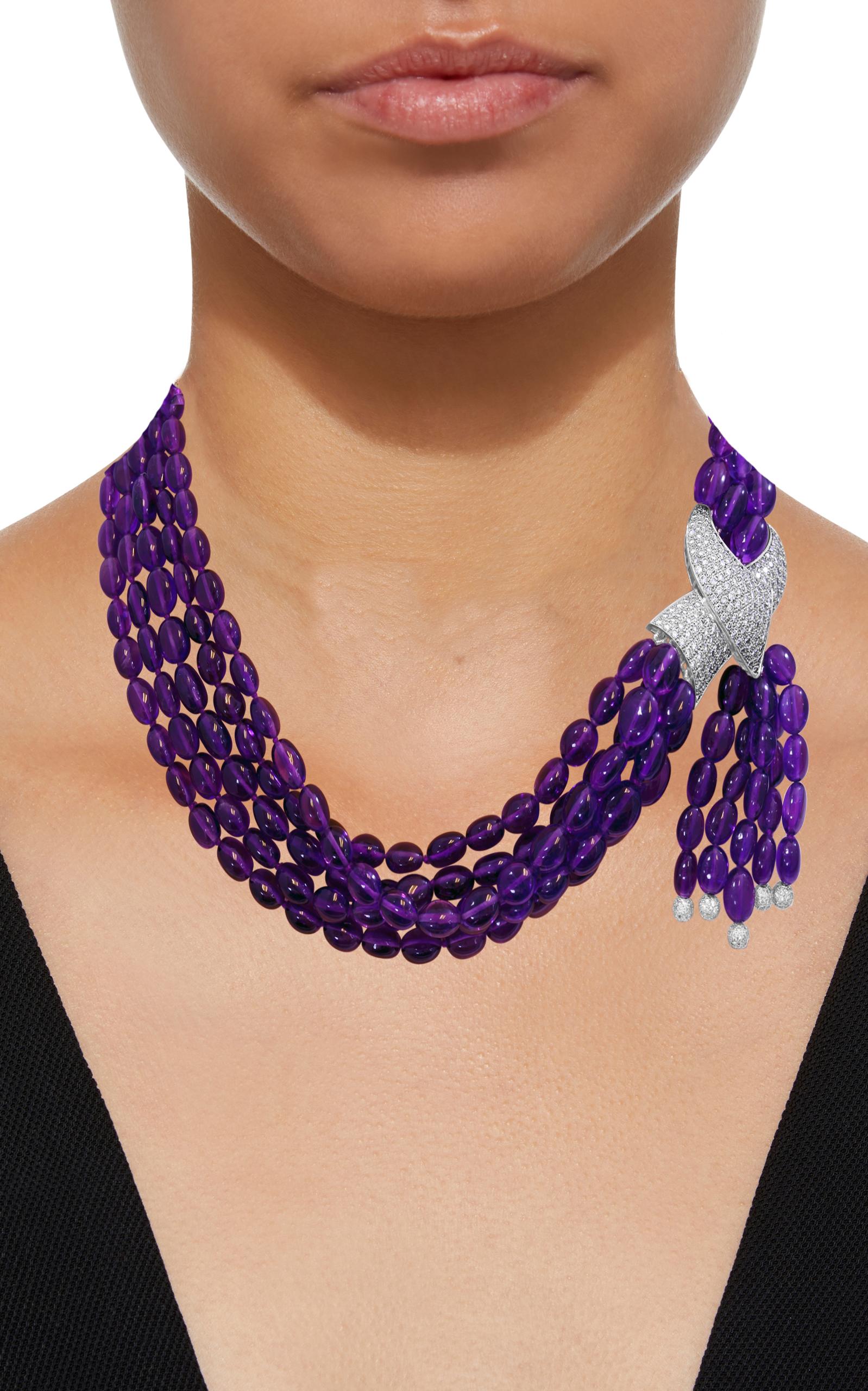 amethyst beads necklace