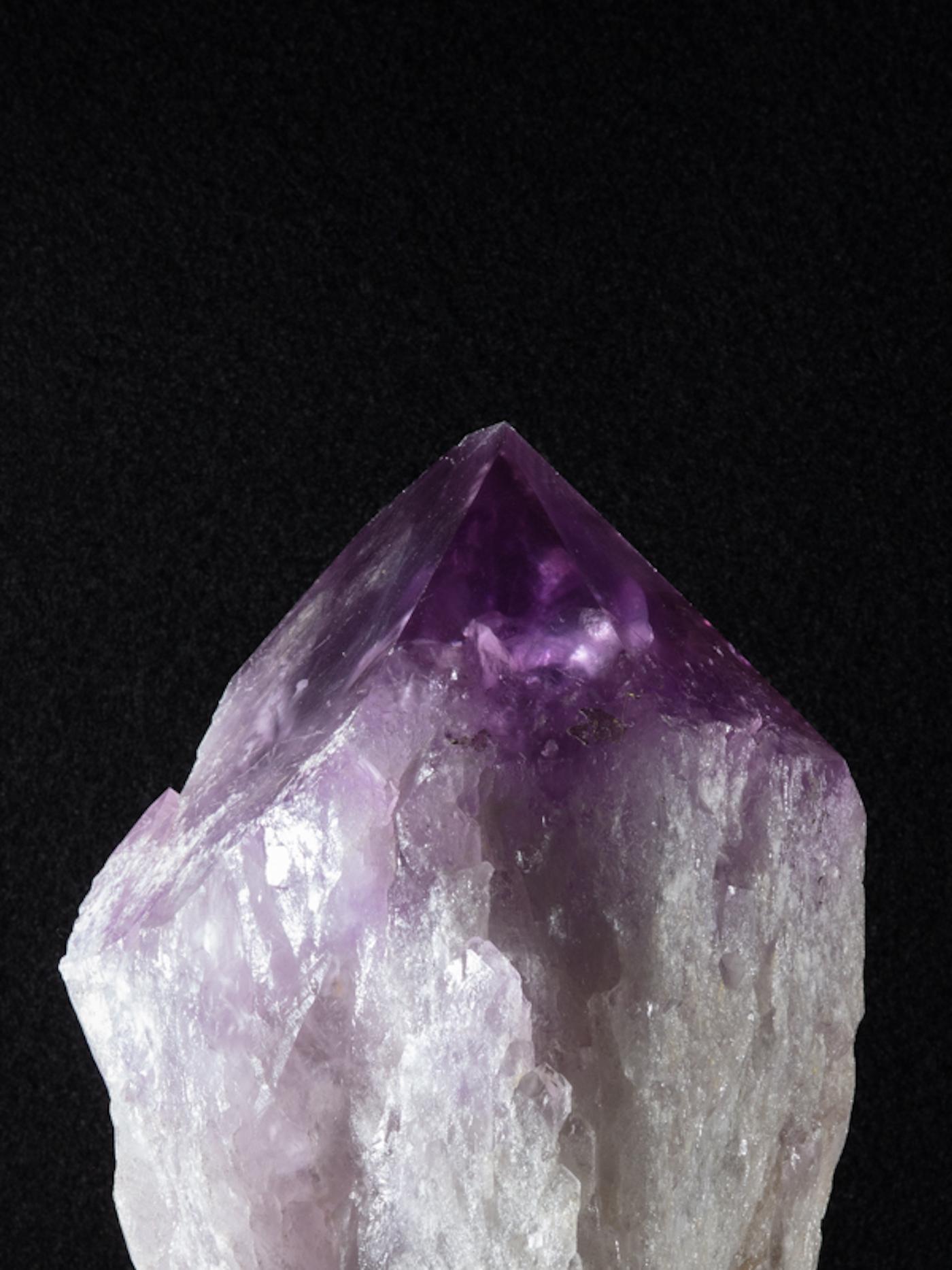 18th Century and Earlier Natural Amethyst Point on Metal Base For Sale