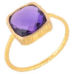 Natural Amethyst Ring 18K gold