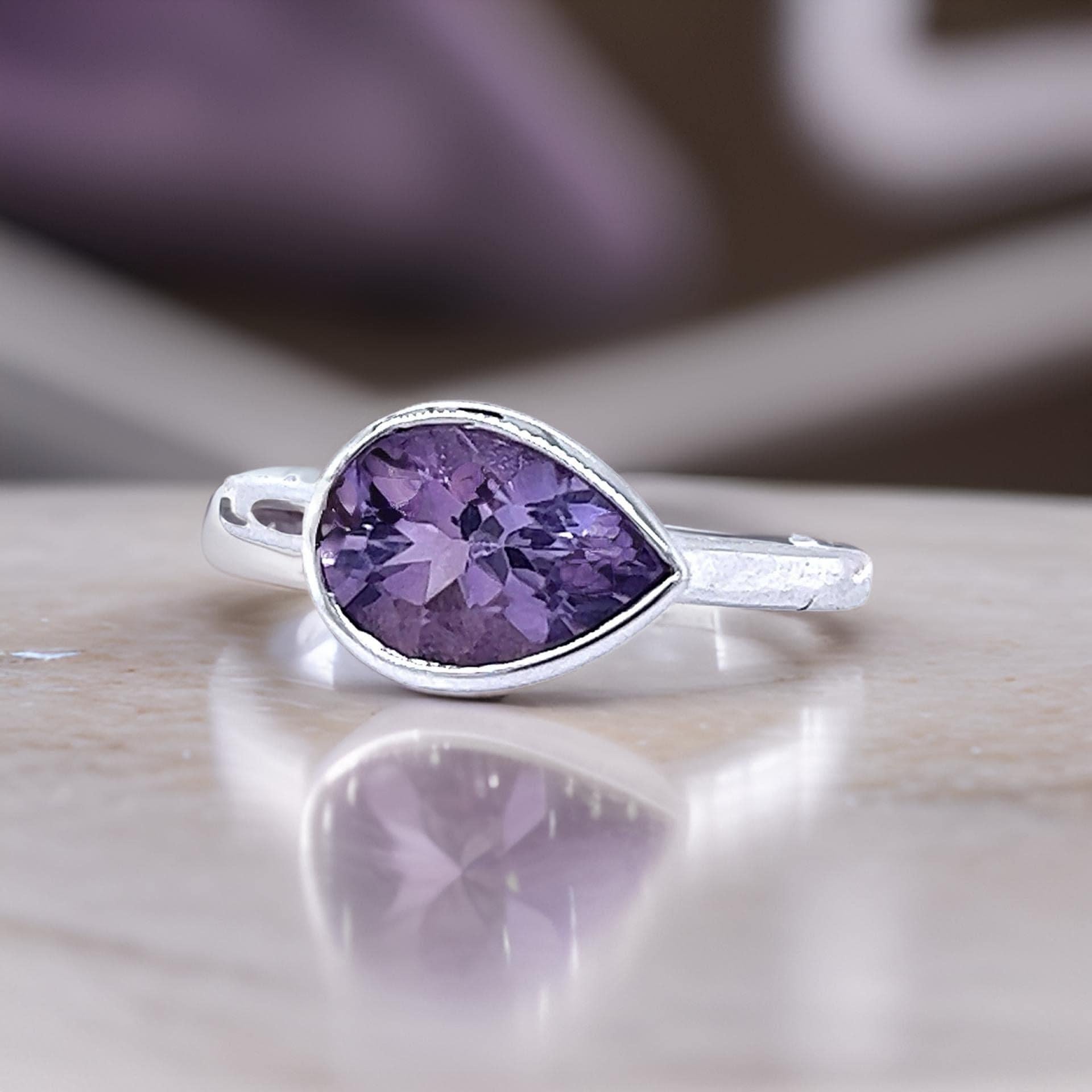 Natural Amethyst Ring 6.5 14k W Gold 1.72 TCW Certified For Sale 2