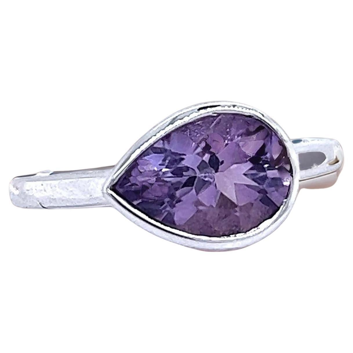 Anillo Amatista Natural 6.5 Oro 14k W 1.72 TCW Certificado