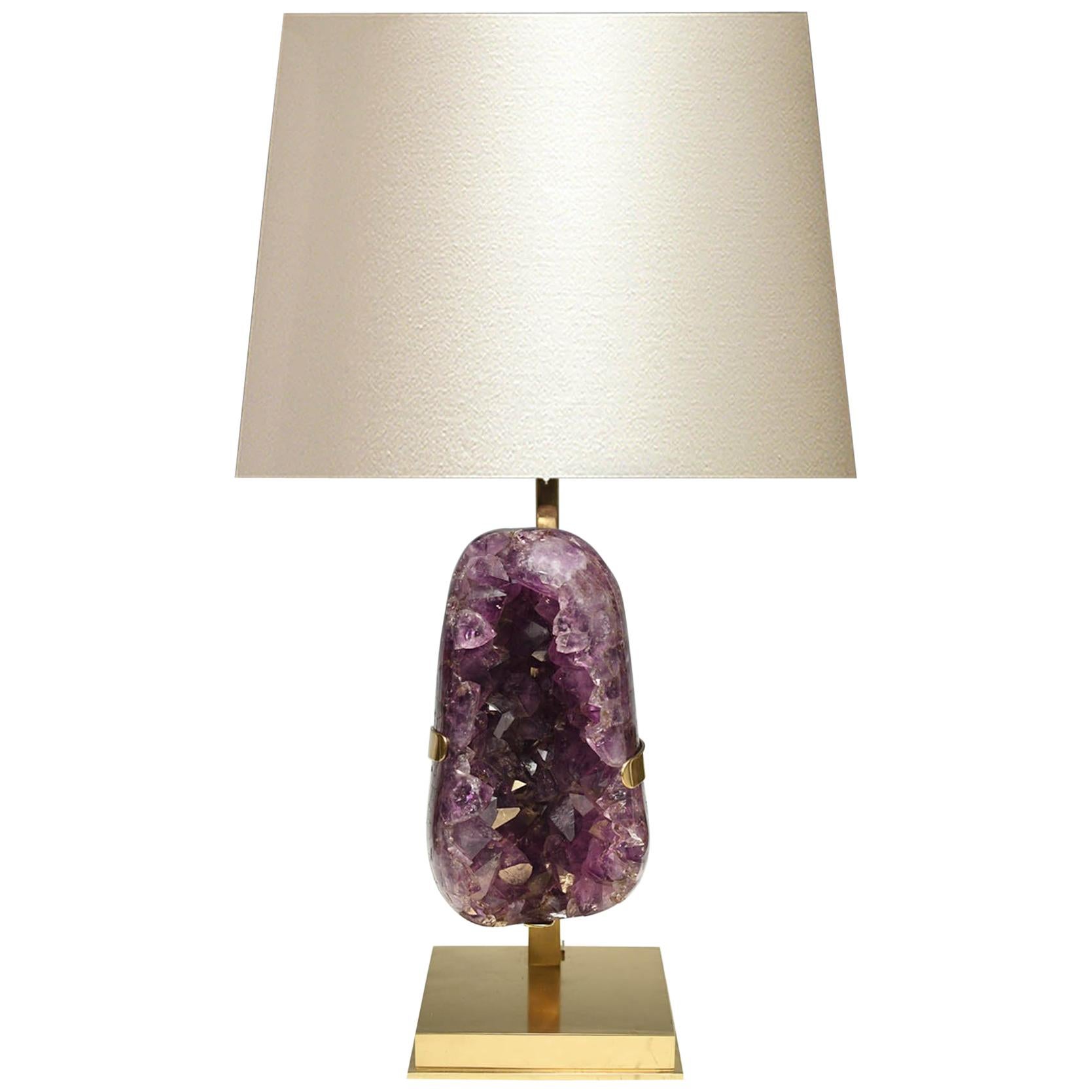 Natürliche Amethyst-Skulptur-Lampe
