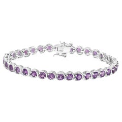 Natural Amethyst Tennis Bracelet 8.15 Carats Sterling Silver