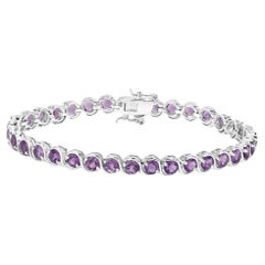 Natural Amethyst Tennis Bracelet 8.15 Carats Sterling Silver