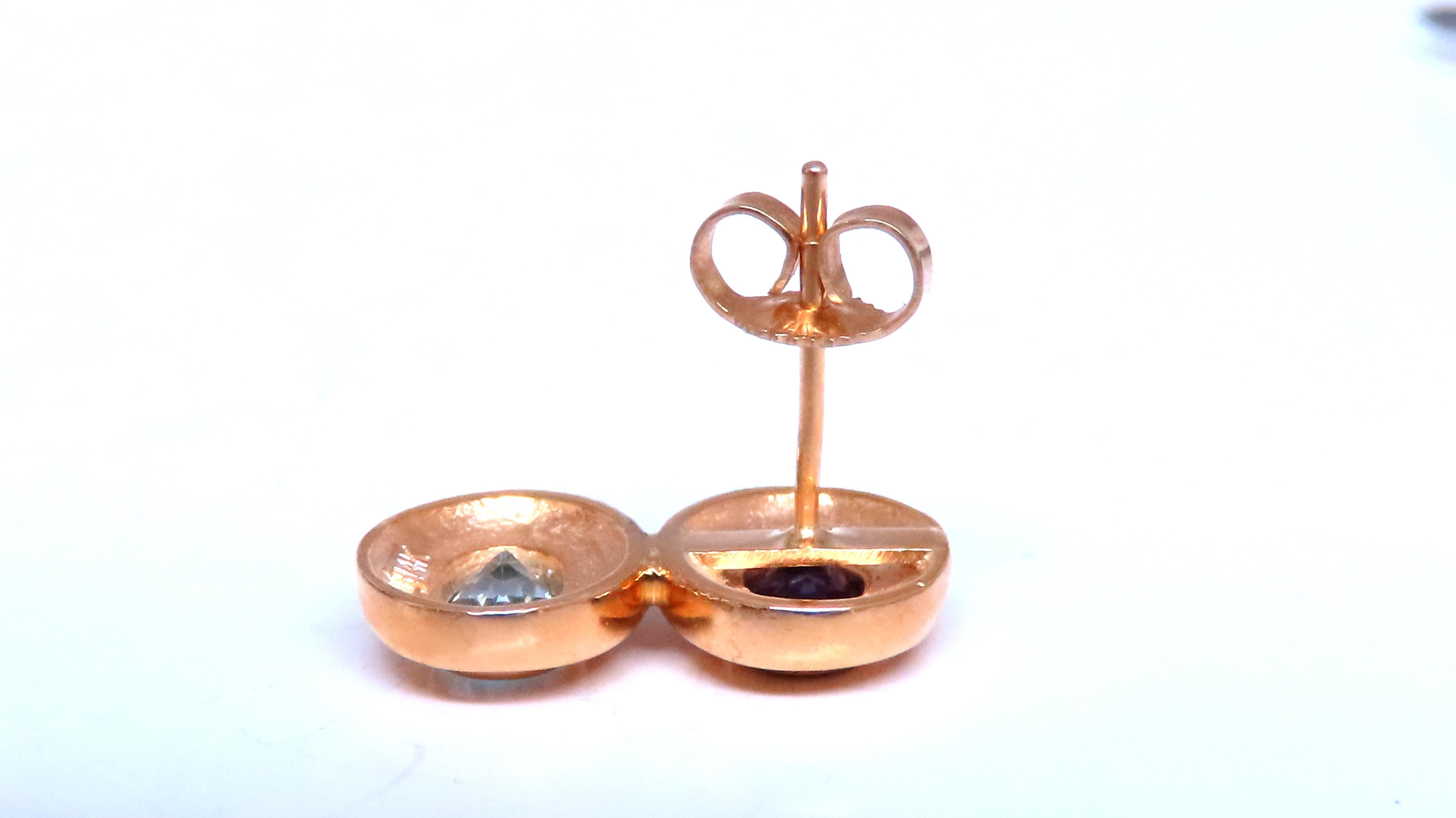 Contemporary Natural Amethyst Topaz Horoscopic Force February & December Earrings 14kt 12601 For Sale