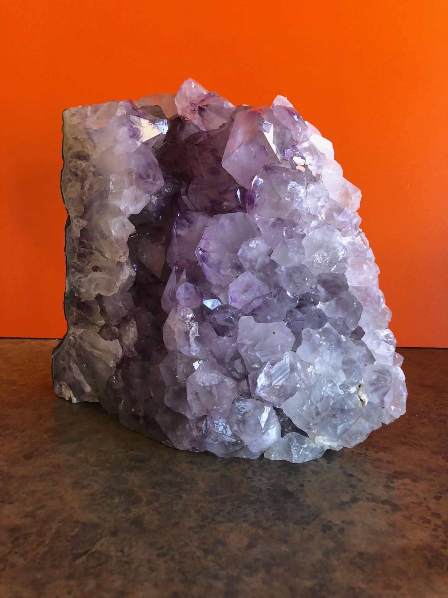 Natural Amethyst with Crystal Cluster / Agate Geode from Brazil 3