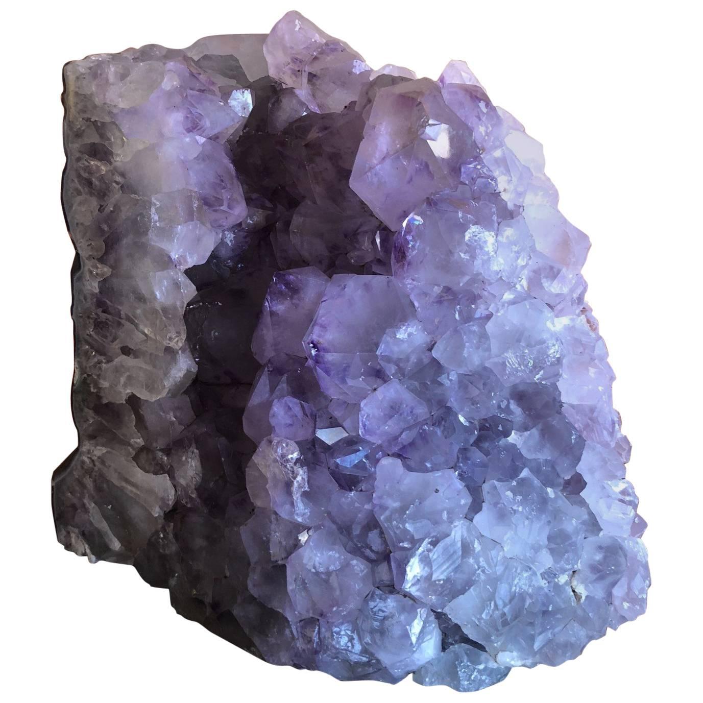 Natural Amethyst with Crystal Cluster / Agate Geode from Brazil