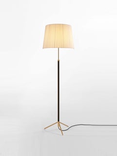 Pie de Salón G1 Stehleuchte aus Messing und Naturstein von Jaume Sans